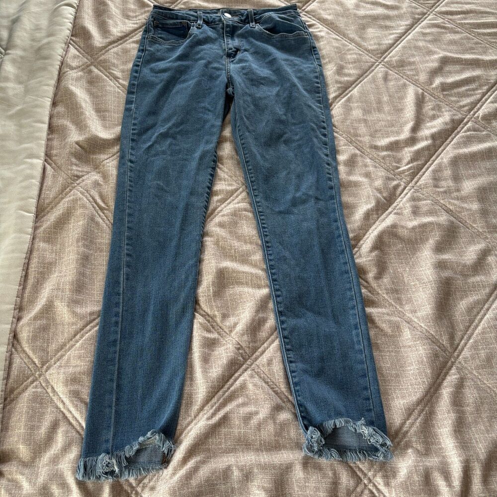 Levi's: 721 High Rise Skinny Jeans Women's Size 28 Medium Wash Raw Hem Denim